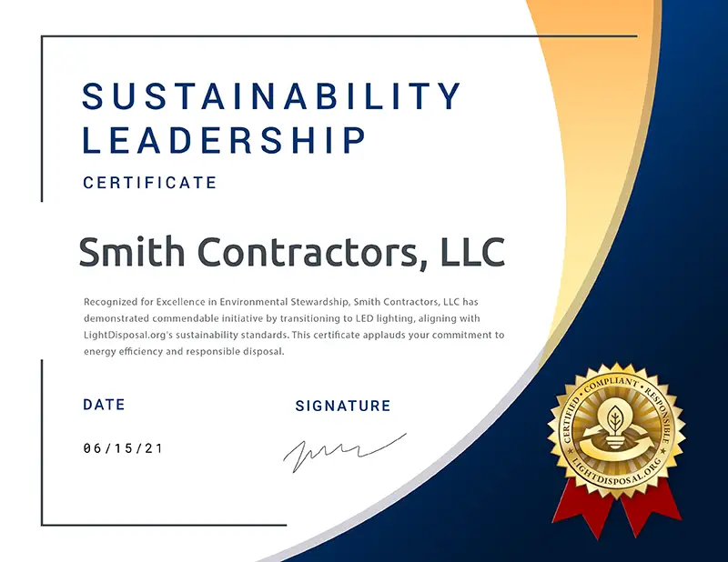 Sustainability Certification – Light Disposal